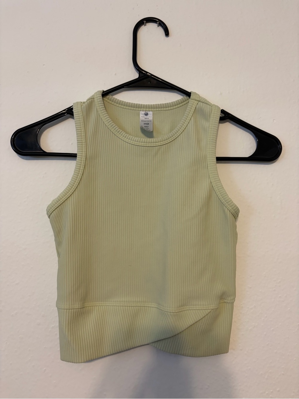 Ribbed Crop yoga Tank Top in Light Green
